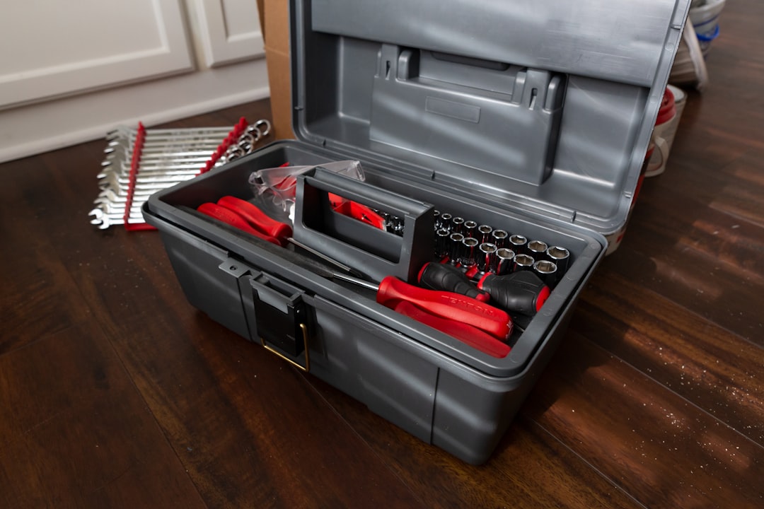 Mobile mechanic's tools laid out at a Savannah, GA job