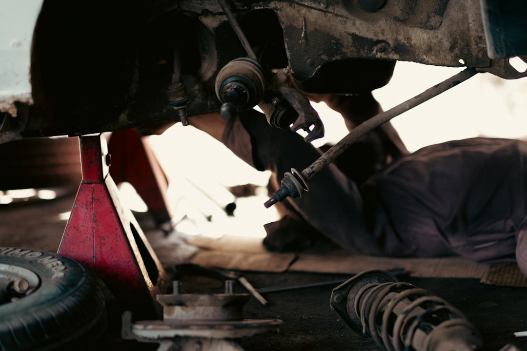 Mobile mechanic repairing a car in a Savannah, Georgia driveway
